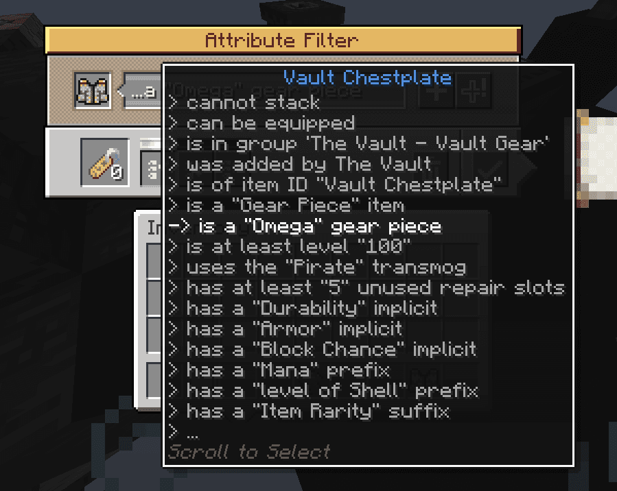 Vault Filters screenshot
