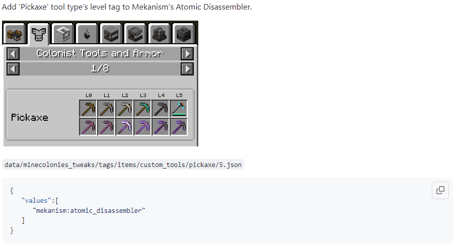 Tweaks addon for MineColonies screenshot