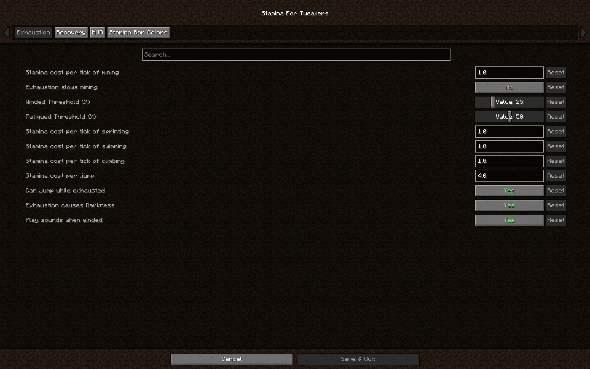 Stamina For Tweakers screenshot