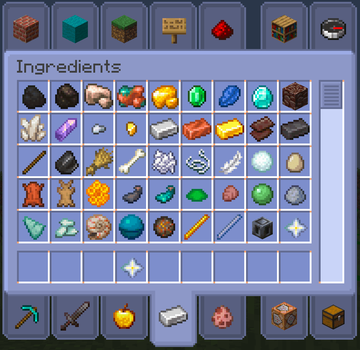 Nebula GUI and Hotbar screenshot