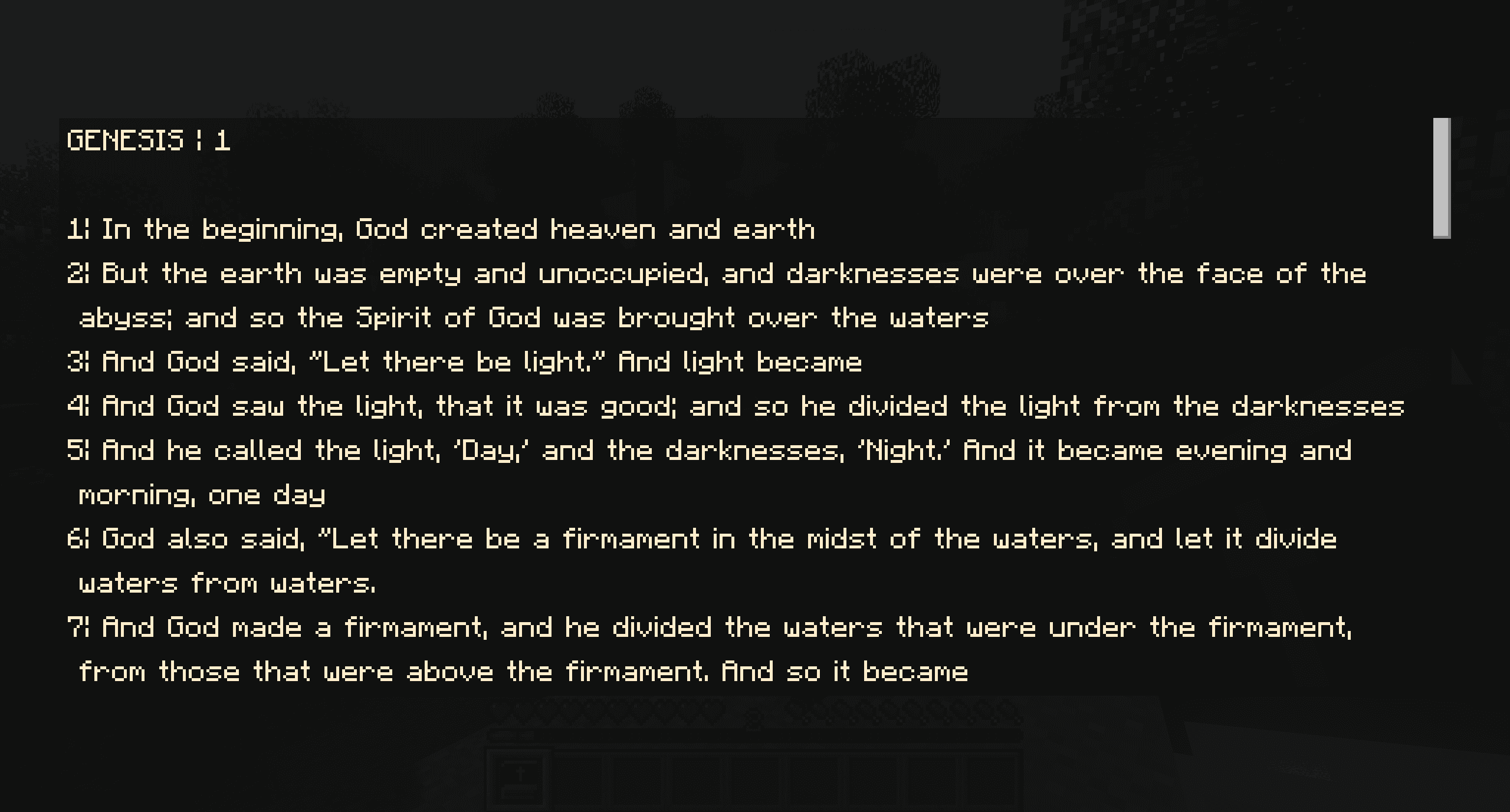 The Bible screenshot