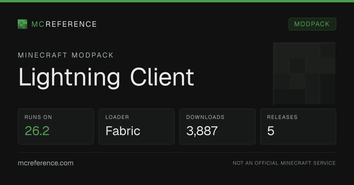 Lightning Client: Minecraft modpack for 26.2 (Fabric)