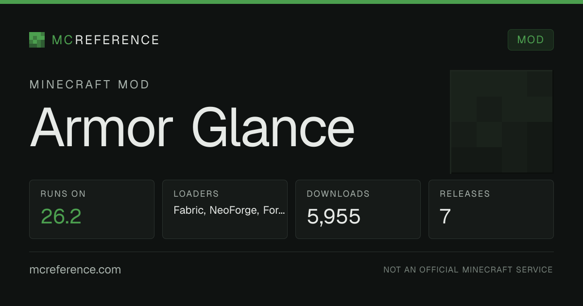 Armor Glance: Minecraft mod for 26.2