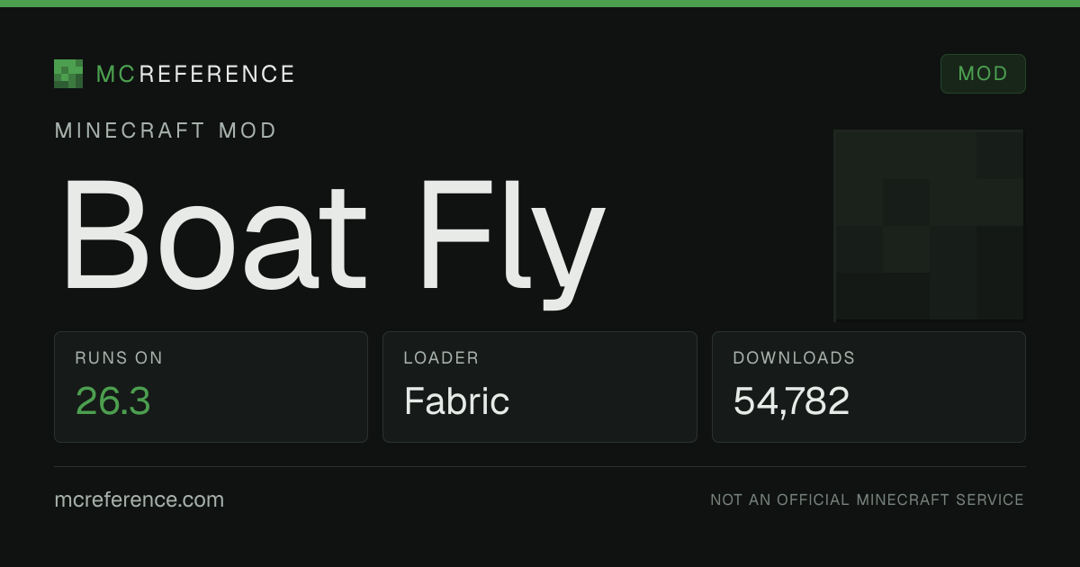 Boat Fly: Minecraft mod for 26.3 (Fabric)