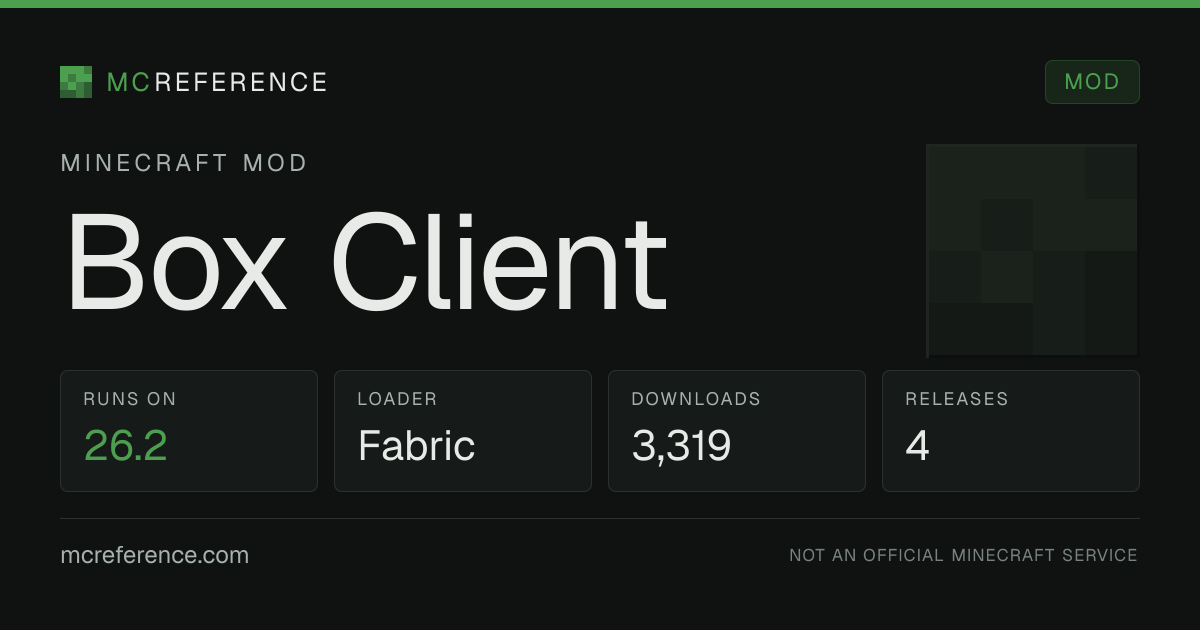 Box Client: Minecraft mod for 26.2 (Fabric)