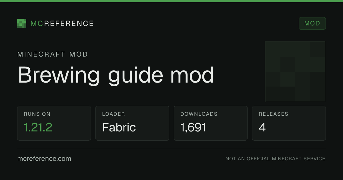 Brewing guide mod: Minecraft mod for 1.21.2 (Fabric)