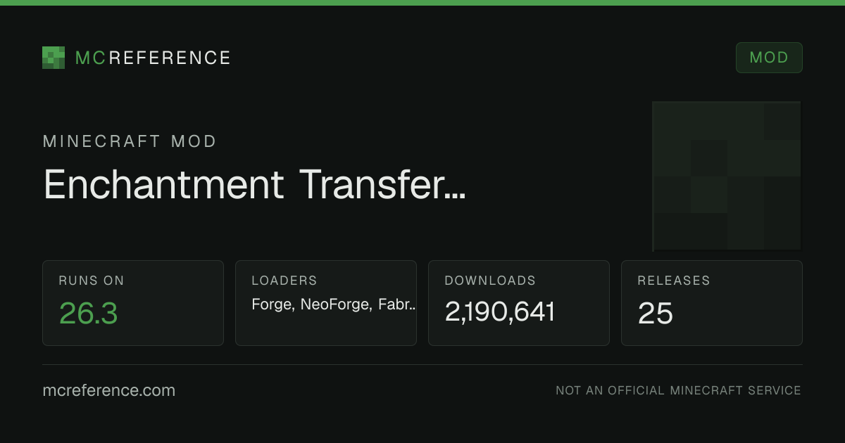 Enchantment Transfer (Fabric/Forge/NeoForge): Minecraft mod