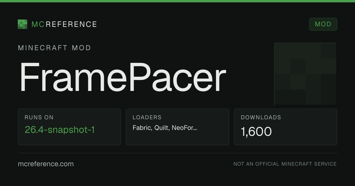 FramePacer: Minecraft mod for 26.3
