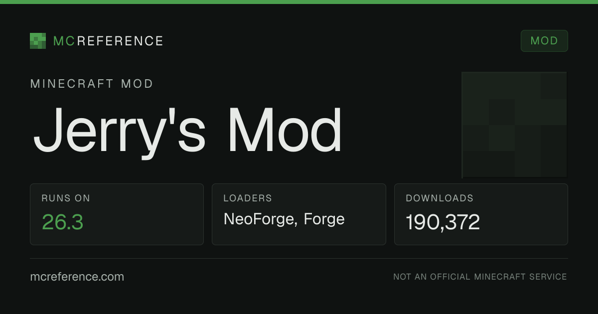 Jerry's Mod: Minecraft mod for 26.3 (NeoForge, Forge)