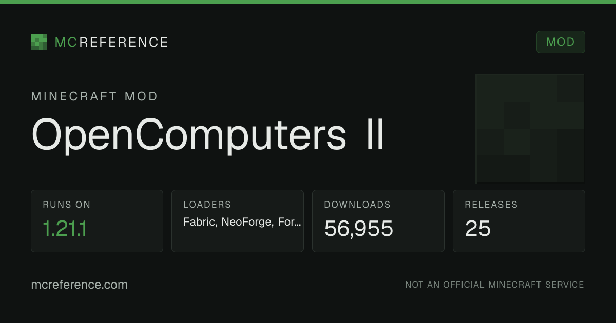 OpenComputers II: Minecraft mod for 1.21.1
