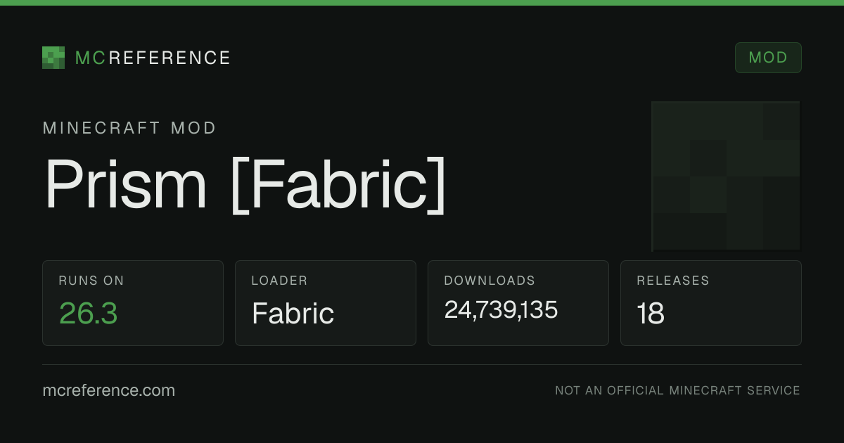 Prism [Fabric]: Minecraft mod for 26.3 (Fabric)