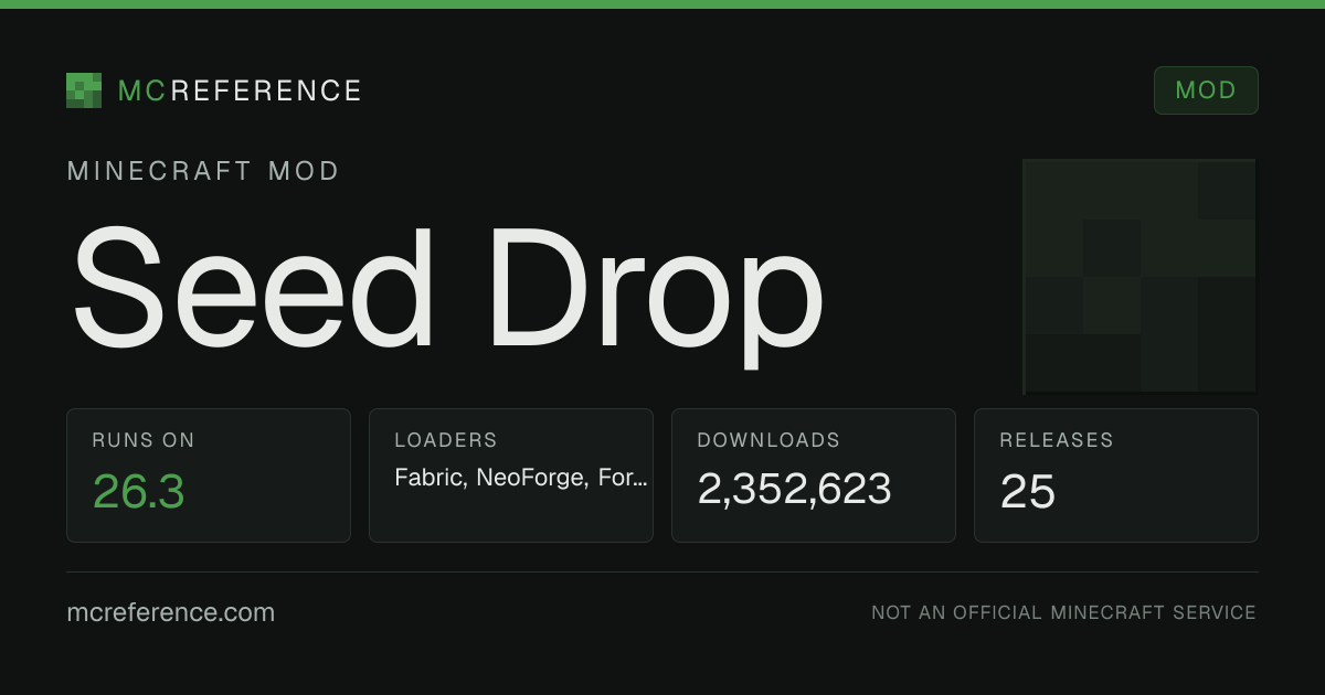 Seed Drop: Minecraft mod for 26.3