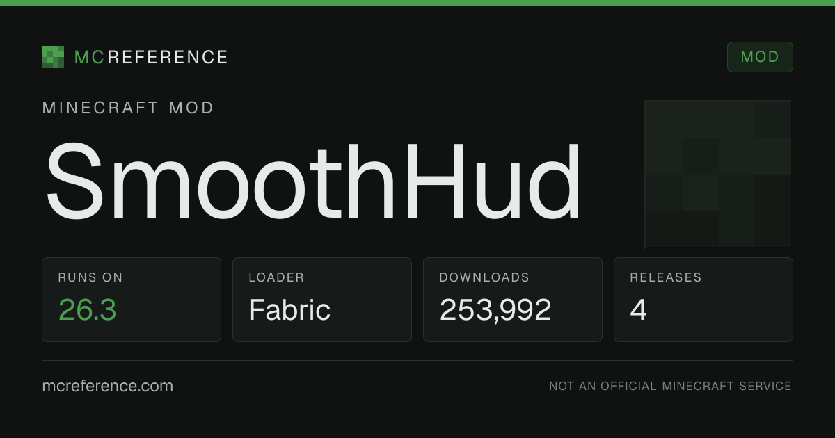 SmoothHud: Minecraft mod for 26.3 (Fabric)