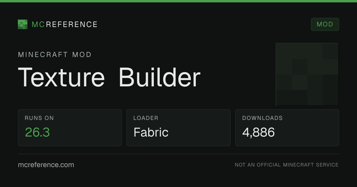 Texture Builder: Minecraft mod for 26.3 (Fabric)