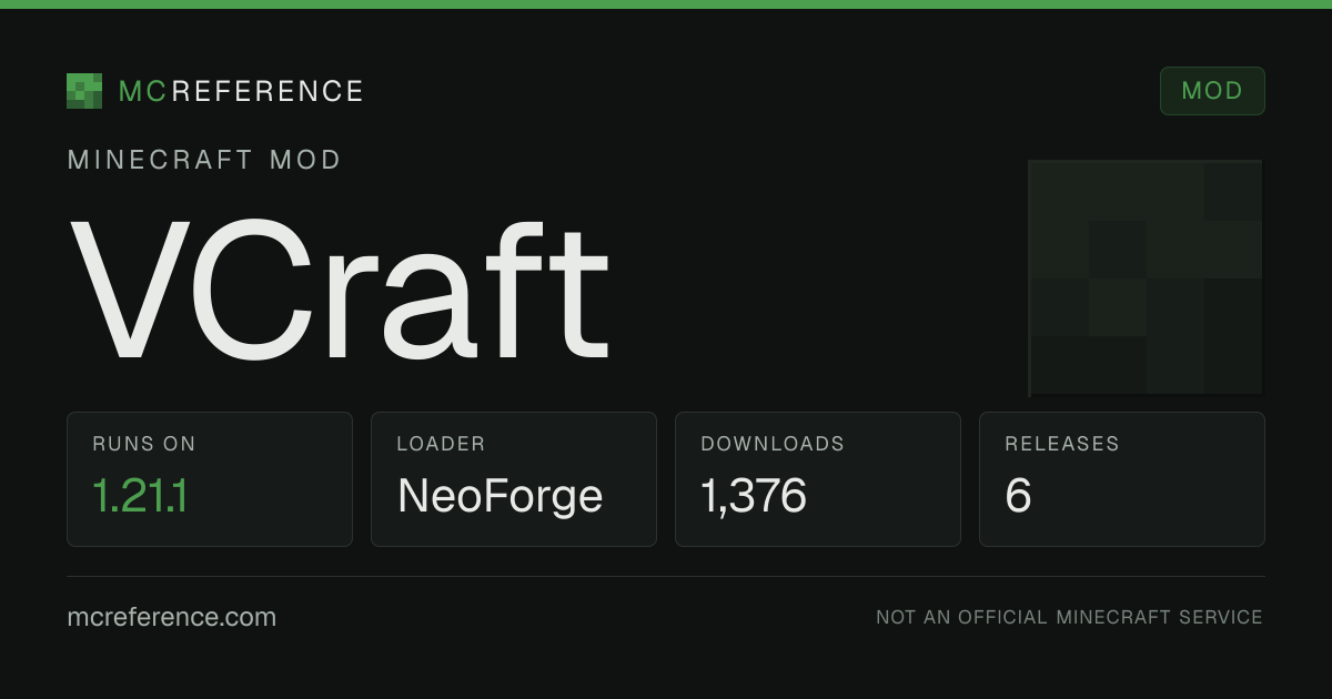 VCraft: Minecraft mod for 1.21.1 (NeoForge)