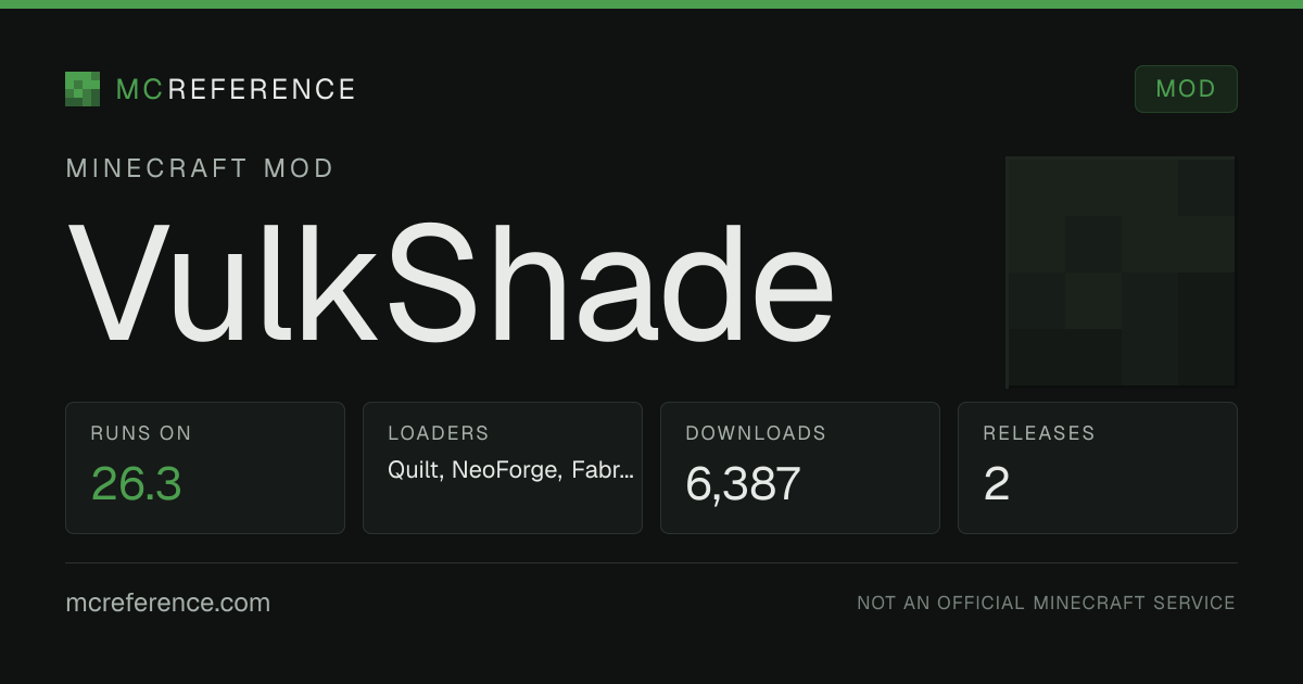 VulkShade: Minecraft mod for 26.3