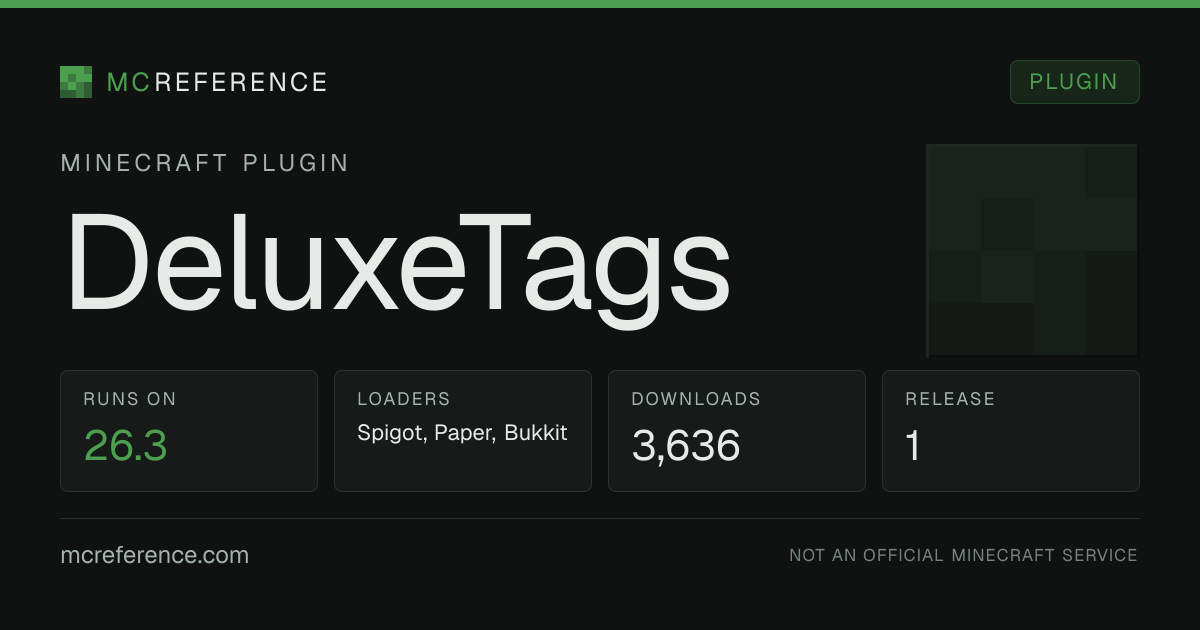 DeluxeTags: Minecraft plugin for 26.3
