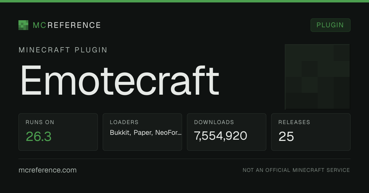 Emotecraft: Minecraft plugin for 26.3